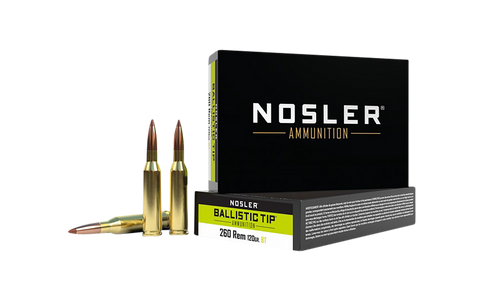Nosler 40056 Ballistic Tip  260Rem 120gr Spitzer Ballistic Tip 20 Per Box/10 Case