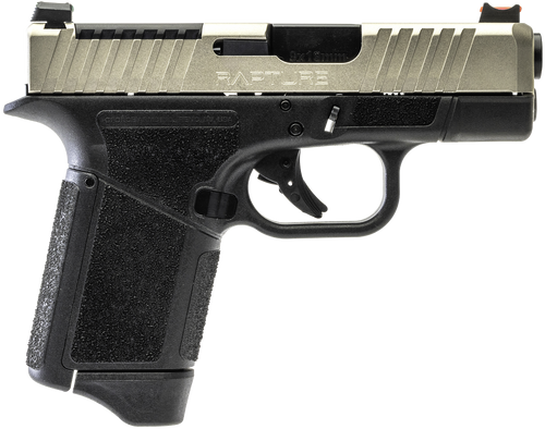 Gforce Arms GF932512GN Rapture  Sub-Compact Frame 9mm Luger 12+1 3.25" Black Steel Barrel, Nickel Steel Optic Cut/Serrated Slide, Gray Cerakote Polymer Frame, Shield RMSc/RMR Footprint