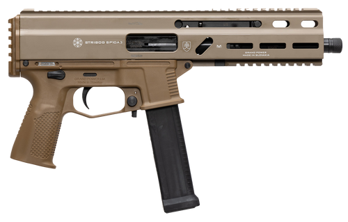 Grand Power 197892004800 SP10A3 Stribog 10mm Auto 20+1 8" Black Threaded Barrel, Flat Dark Earth Aluminum Picatinny Rail Receiver, FDE Polymer Grip, Thread Protector
