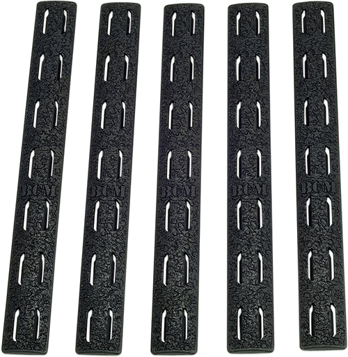 BCM KMRRPBLK5 Rail Panel Kit  AR Platform KeyMod 5.55" Black Polymer 5 Pack