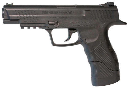Daisy 980415222 415 Powerline CO2 177 BB Smooth Bore Steel Barrel, 21 Shot Built-In BB Magazine, Black Frame w/Accessory Rail, Checkered Polymer Grips, Manual Safety