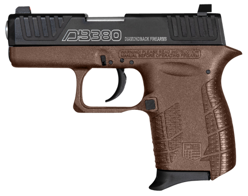 Diamondback DB0100E072 DB380 Gen4 Micro-Compact Frame 380 ACP 6+1, 2.80" Stainless Steel Barrel, Black Nitride Serrated Stainless Steel Slide, Midnight Bronze Polymer Frame w/Beavertail & Grip
