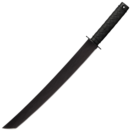 Cold Steel CS97TKLZ Tactical Wakizashi 18" Black Matte Baked-On Anti Rust 1055 Carbon Steel Blade/ Black Polypropylene Handle 25" Long Includes Sheath