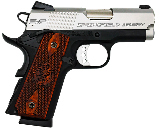 Springfield Armory PI9209LCA 1911 EMP *CA Compliant 9mm Luger 3" 9+1 Black Hardcoat Anodized Stainless Steel Slide Crossed Cannon Cocobolo Grip