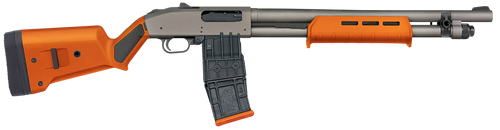 Mossberg 50222 590M  12 Gauge 10+1 18.50" Tungsten Gray Cerakote Barrel & Steel Drilled & Tapped Receiver, Magpul SGA Safety Orange Synthetic Stock