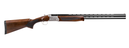 Girsan  Balikli Blue Label 20 Gauge Break Open 2.50" 2rd 26" Blue Polished Over/Under Vent Rib Barrel, Engraved Silver Aluminum Receiver, Fixed Turkish Walnut Stock, 5 Mobil Chokes