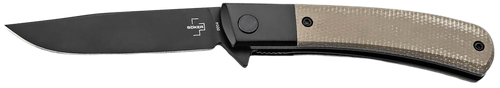 Boker 01BO931  Modern Gentleman 2.95" Plain Black Nitro-V Blade Green Micarta Handle