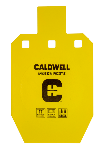 Caldwell 1116697 C  Yellow Powder Coat AR500 Steel 10" L x 6.1" W x 0.4" D 33% Hanging