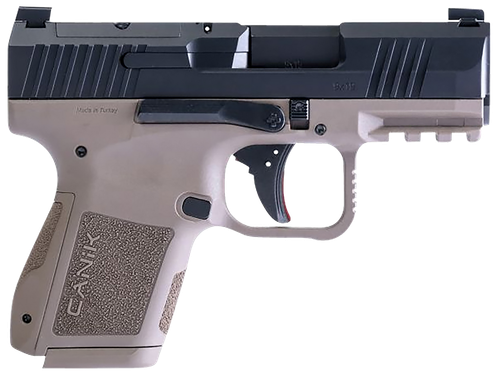 Canik HG7620BDN MC9  9mm Luger 12+1/15+1 3.18" Black Barrel, Black Optic Ready/Serrated Slide, Flat Dark Earth Polymer Frame w/Picatinny Rail, Texture Flat Dark Earth Polymer Grips