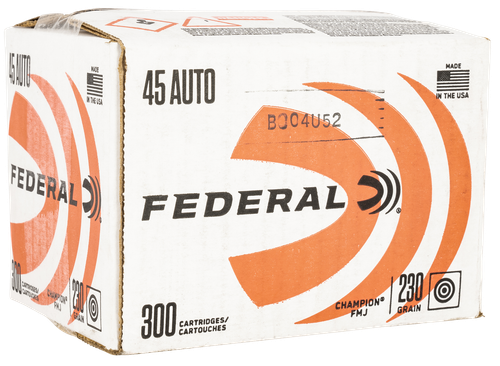 Federal C45230A300 Champion Training 45ACP 230gr Full Metal Jacket 300 Per Box/1 Case *Loose