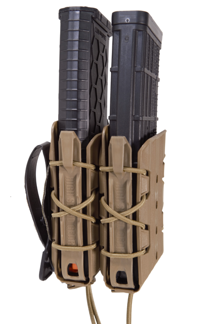 High Speed Gear 162R01CB X2R Taco V2 Mag Pouch Double, Coyote Brown Polymer, Belt Clip/MOLLE U-Mount, Compatible w/ AR/AK Rifle Mags