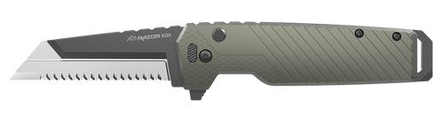 Outdoor Edge XDS430AC Razor XD4  3" Folding Serrated 420J2 SS Blade Green
