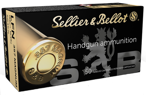 Sellier & Bellot SB357L Handgun  357Mag 158gr Lead Flat Nose 50 Per Box/20 Case