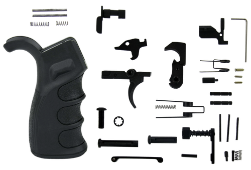 TacFire LPK02USAB Lower Parts Kit  AR-15 Black PGAR-B Grip Black