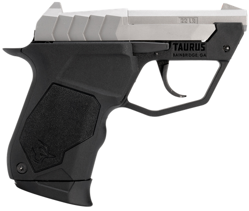 Taurus 1-22TUC139 22TUC  Micro-Compact Frame 22 LR 9+1 2.50" Matte Stainless Steel Tip-Up Barrel, Matte Stainless Serrated Stainless Steel Slide, Black Polymer Frame, Black Polymer Grip