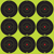 Pro-Shot 2BGREEN108 SplatterShot  Self-Adhesive Paper Black/Green 2" Bullseye 12Pack/108Targets