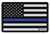 TekMat TEKR17POLICE Police Support Cleaning Mat Black/White/Blue Rubber 11"x17" Blue Line Flag