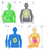 EZ-Aim 15645 Imposing Figure  Silhouette Paper Works w/Handgun/Shotgun/Airsoft Gun/BB Guns/Pellet Gun 12 x 18 Multi-Color 8 Pack