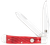 CobraTec Knives CTTDTRPREDBN Trapper  Folding 2.88" Clip Point, 2.94" Spey Plain Polished VG-10 SS Blades, 4.44" Red Bone Scales/SS Handle