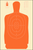 Action Target B27SORANGE100 Qualification Standard Silhouette Paper Hanging 24" x 45" Orange/White 100 Per Box