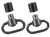 Outdoor Connection PBS19122 Push Button Swivel Set  1.25" Black Steel