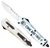 CobraTec Knives SCATIFS3DNS FS-3 Come And Take It Small 3" OTF Drop Point Plain D2 Steel Blade 4.50" White "Come And Take It" Aluminum Cerakoted Handle Includes Glass Breaker/Pocket Clip