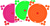 Pro-Shot 8BFL6COMBO SplatterShot  8" Bullseye Self-Adhesive Orange/Pink/Green 6 Pack