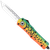 CobraTec Knives MFLGNFS3TNS FS-3 Fishing Lure Medium 3" OTF Tanto Plain Satin D2 Steel Blade, 4.50" Green Fishing Lure Aluminum Cerakoted Handle