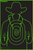 TruGlo TG16A12B Tru-See Gunslinger Target Self-Adhesive Heavy Paper Black/Green 12"x18" Cowboy 12 Pack