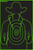 TruGlo TG16A12B Tru-See Gunslinger Target Self-Adhesive Heavy Paper Black/Green 12"x18" Cowboy 12 Pack