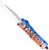 CobraTec Knives MFLBLUFS3TNS FS-3 Fishing Lure Medium 3" OTF Tanto Plain Satin D2 Steel Blade, 4.50" Blue Fishing Lure Aluminum Cerakoted Handle