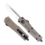 CobraTec Knives MWTPFS3DNS FS-3 We The People Medium 3" OTF Drop Point Plain D2 Steel Blade Tan w/"We The People" Aluminum Cerakoted Handle Features Glass Breaker Includes Pocket Clip