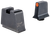 Trijicon GL243C601146 Suppressor/Optic Height Sights  Green/Tritium Orange Outline Front Sight-Black/Blank Rear Sight Glock 42/43/43X Slim Frame