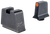 Trijicon GL243C601146 Suppressor/Optic Height Sights  Green/Tritium Orange Outline Front Sight-Black/Blank Rear Sight Glock 42/43/43X Slim Frame