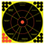 Birchwood Casey 34075 Shoot-N-C Reactive Target Self-Adhesive Paper Black/Yellow/Red 12" Bullseye 50 Pack *Worn, Damaged Pkg/Bagged