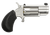North American Arms PUGD Pug  22 WMR 5 Shot 1" Stainless Steel Barrel, Frame & Cylinder, Black Pebbled Rubber Grip, Exposed Hammer