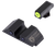 Night Fision GLK001007YGZ Tritium Night Sights For Glock  Green Tritium Yellow Outline Front Sight- Green Tritium Black Outline Rear Sight Glock 17/17L/19/22