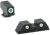 AmeriGlo GL115 Classic Tritium Sight Set for Glock  Green Tritium White Outline Front Sight-Yellow Tritium White Outline Rear Sight