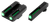 TruGlo TG131GT1A TFO  Green/Tritium/Fiber Optic Front Sight-Green/Tritium/Fiber Optic Rear Sight Glock 42/43