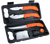 Outdoor Edge WL6 WildLite Game Processor Kit Fixed Boning/Caper/Skinner Plain 420J2 SS Blades, Blaze Orange Textured TPR Handles, 5 Pieces Includes Carry Case
