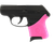 Hogue 18107 HandAll Hybrid Grip Sleeve made of Rubber with Textured Pink Finish for Ruger LCP
