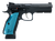 CZ-USA 91251 Shadow 2 Optics-Ready 9mm Luger 4.89" 19+1 Overall Black Finish with Inside Railed Steel with Optic Cut Slide, Blue Aluminum Grip, Non-Tilted Barrel & Picatinny Rail