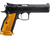 CZ-USA 91266 TS 2  9mm Luger 20+1 5.28" Stainless Bull Barrel, Black Serrated Steel Slide, Black Polycoat Steel Frame w/Beavertail, Orange Checkered Aluminum Grip