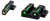 HiViz MPSN521 LiteWave H3 Sight Set for S&W Shield Green Tritium Orange Outline Front Sight-Green Fiber Optic Rear Sight