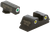 AmeriGlo GL431 Classic Tritium Sight Set for Glock  Green Tritium White Outline Front Sight-Yellow Tritium White Outline Rear Sight
