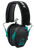 Walker's GWPRSEMTL Razor Slim Electronic Muff 23 dB Over the Head Black Polymer w/Teal Accents
