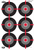 Birchwood Casey 35705 Dirty Bird  Multiple Bullseye Tagboard Hanging Pistol 12" x 18" Black/Red/Gray White Impact Splatter 8 Per Pkg