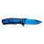 Sarge Knives Phase Folding Knife 2-1/2" Drop Point Blade Blue Tin