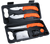 Outdoor Edge WL6 WildLite Game Processor Kit Fixed Boning/Caper/Skinner Plain 420J2 SS Blades, Blaze Orange Textured TPR Handles, 5 Pieces Includes Carry Case
