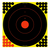 Birchwood Casey 34186 Shoot-N-C Reactive Target Self-Adhesive Paper Black/Yellow/Red 12" Bullseye 12 Pack